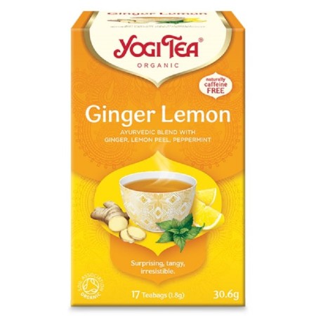 Yogi Tea Ginger Lemon Αφέψημα για Τόνωση, 17x1.8g