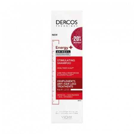 Vichy Dercos Energy+ Stimulating Shampoo Promo -20%, Δυναμωτικό Σαμπουάν Κατά της Τριχόπτωσης, για Όλους τους Τύπους Μαλλιών, 200ml