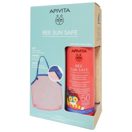 Apivita Bee Sun Safe Hydra Sun Kids Lotion SPF50 Παιδικά Αντηλιακό Σπρέι 200ml & Δώρο Παιδική Τσάντα Θαλάσσης με Δίχτυ