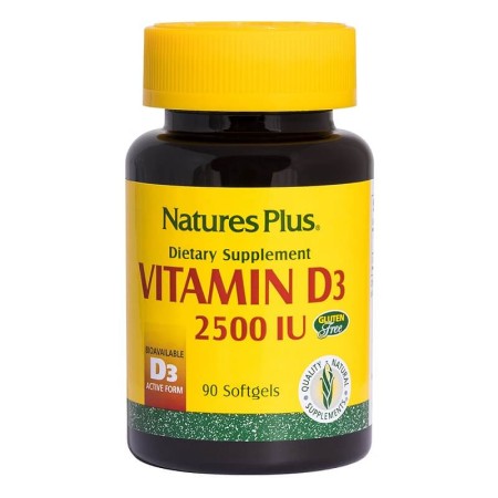 Natures Plus Vitamin D3 2500 IU 90 μαλακές κάψουλες