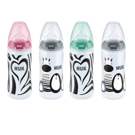 Nuk First Choice + Limited Edition Πλαστικό Μπιμπερό με Θηλή Σιλικόνης (M) για Γάλα (0-6 μηνών) 300ml (σχέδια & χρώματα μπορεί να διαφέρουν)