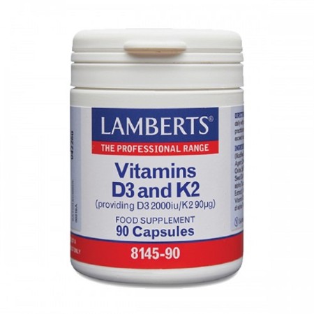 Lamberts Vitamin D3 1000iu & K2 90µg, Συμπλήρωμα Διατροφής με Βιταμίνες D3 και K2, 90 caps