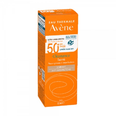Avene Cleanance Αντηλιακή Προσώπου spf50+ με Χρώμα για Λιπαρό Δέρμα με Ατέλειες 50ml