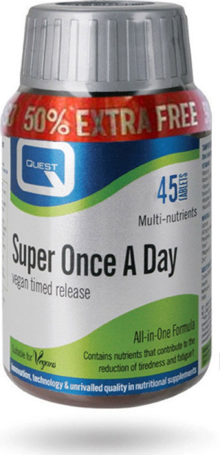 Quest Super Once A Day Timed Release, Πολυβιταμίνη με Μέταλλα 30 + ΔΩΡΟ 15 ταμπλέτες