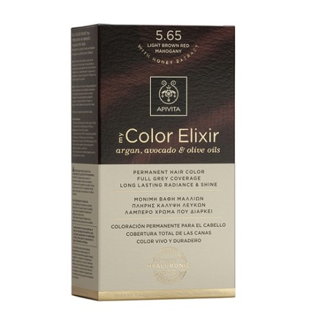 Apivita My Color Elixir 5.65, Βαφή Μαλλιών Καστανό Ανοιχτό Κόκκινο Μαονί 1τμχ