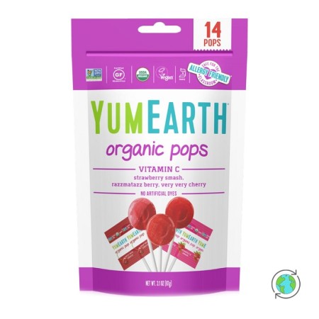Yumearth Organic Pops Vitamin C Βιολογικά Γλειφιτζούρια Φρούτων με Βιταμίνη C, 14 τεμάχια (85gr)