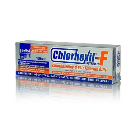 Intermed Chlorhexil-F Toothpaste, Καθημερινή Φθοριούχος Οδοντόπαστα με Ήπια Αντισηπτική Δράση 100ml