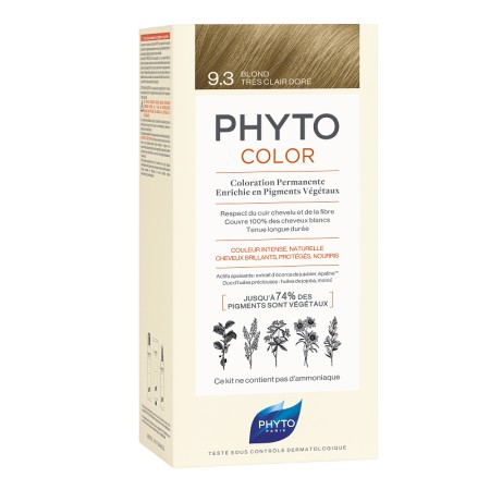 Phyto Phytocolor Μόνιμη Βαφή No9.3 Very Light Golden Blonde Ξανθό Πολύ Ανοιχτό Χρυσό 50ml