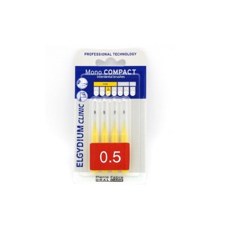 Elgydium - Clinic Monocompact Yellow Fine 1mm, Μεσοδόντια Βουρτσάκια 0.5 , 4τμχ