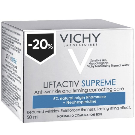 Vichy Promo (-20%) Liftactiv Supreme Αντιρυτιδική και Συσφικτική Κρέμα Προσώπου για Kανονική/Mικτή Eπιδερμίδα, 50ml
