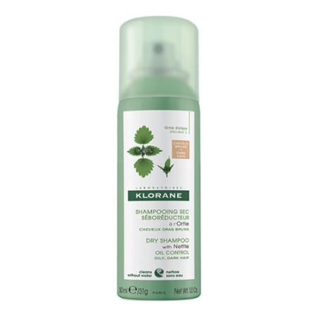 Klorane Dry Shampoo με Τσουκνίδα για Λιπαρά Μαλλιά - Καστανά/Μαύρα Μαλλιά 50ml
