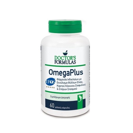 Doctors Formulas OmegaPlus, Φόρμουλα Ιχθυελαίων με Εκχύλισμα Φύλλων Ελιάς, Κόκκινου Σταφυλιού & Σπόρων Σησαμιού 60 κάψουλες