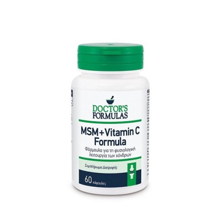 Doctors Formulas MSM + Vitamin C, Φόρμουλα για τη Φυσιολογική Λειτουργία των Χόνδρων 60 κάψουλες