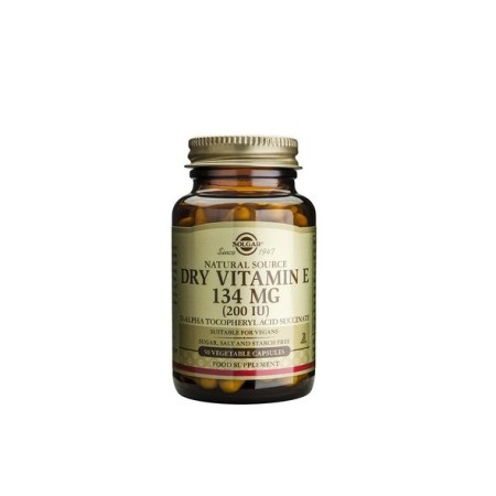 Solgar Dry Vitamin E 200iu, Βιταμίνη Ε Φυσικής Πηγής σε Ξηρή Μορφή 50 φυτικές κάψουλες