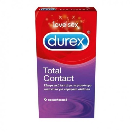 Durex Total Contact, Υπέρλεπτα Προφυλακτικά για Μεγαλύτερη Ευαισθησία 6τμχ
