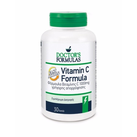 Doctors Formula Vitamin C 1000mg Fast Action Συμπλήρωμα Διατροφής Γρήγορης Απορρόφησης 30caps
