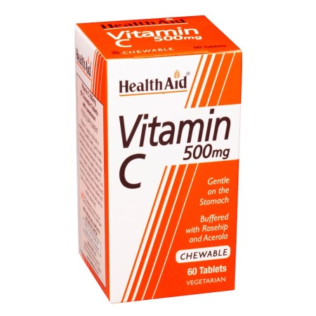 Health Aid Vitamin C 500mg Chewable, Βιταμίνη C με Γεύση Πορτοκάλι 60 μασώμενες ταμπλέτες
