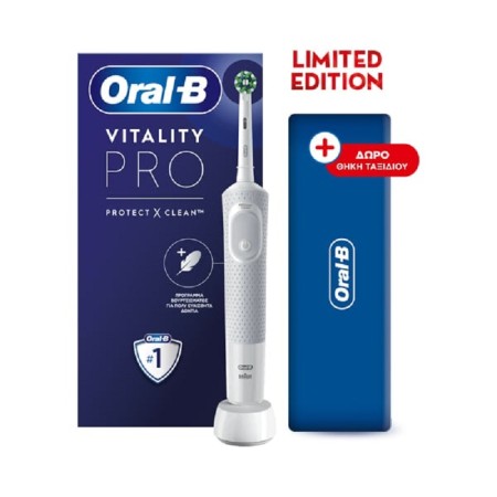 Oral-B Vitality Pro Ηλεκτρική Οδοντόβουρτσα με Χρονομετρητή, Αισθητήρα Πίεσης και Θήκη Ταξιδίου Grey