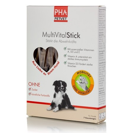 PHA MultiVital Stick 180g, Πολυβιταμινούχο Συμπλήρωμα Διατροφής για Σκύλους 7τμχ