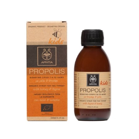 Apivita Propolis Kids Βιολογικό Παιδικό Σιρόπι Για Το Λαιμό Με Μέλι & Θυμάρι 150ml