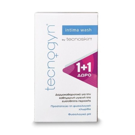 Tecnoskin 1+1 ΔΩΡΟ Tecnogyn Intima Wash Δερμοκαθαριστικό για την Καθημερινή Υγιεινή της Ευαίσθητης Περιοχής, 2x200