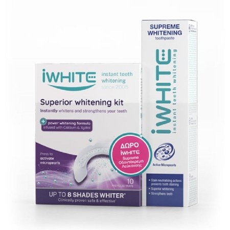 iWhite Promo με Superior Whitening Kit & Free Instant Teeth Whitening Toothpaste, 75ml