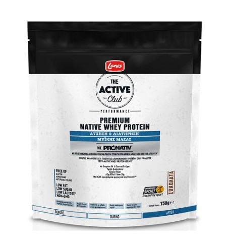 Lanes The Active Club Premium Native Whey Protein Pronativ, Απομονωμένη Πρωτεΐνη Υψηλής Καθαρότητας 750g