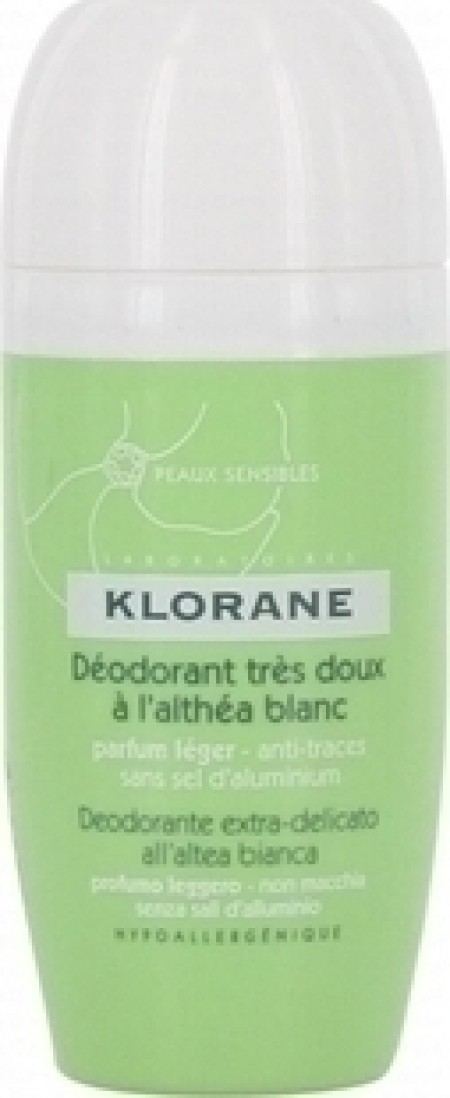 Klorane - Απαλό Αποσμητικό με Λευκή Αλθέα Roll-On 40ml