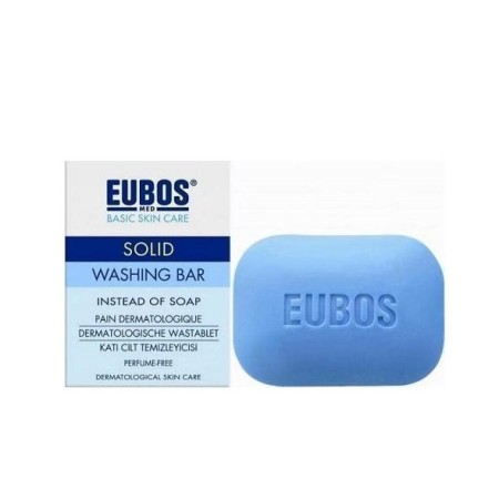Eubos Solid Washing Bar Blue, Στερεή Πλάκα Καθαρισμού για Πρόσωπο & Σώμα 125g