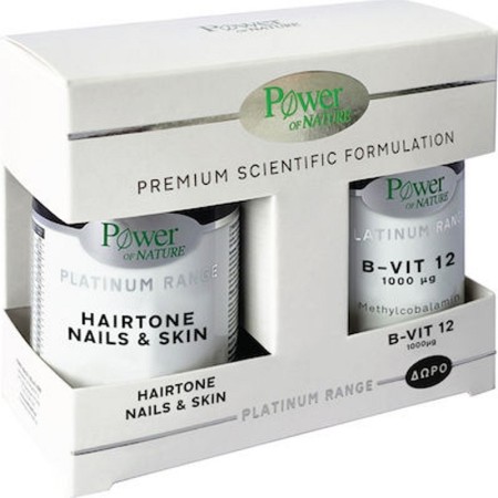 Power Healt Nature Platinum Hairtone,Nails & Skin-Συμπλήρωμα Διατροφής για τα Μαλλιά, τα Νύχια και το Δέρμα, 30 Κάψουλες & ΔΩΡΟ B-Vit12, 20 Κάψουλε