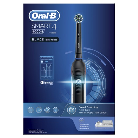 Oral-B Smart 4 4000N Επαναφορτιζόμενη Ηλεκτρική Οδοντόβουρτσα Black Edition 1τμχ.