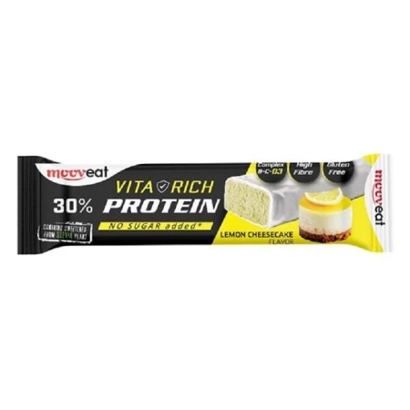 Mooveat Protein Bar Vita-Rich 30% Lemon Cheesecake Μπάρα Πρωτεΐνης Με Γεύση Τσιζκεΐκ Λεμόνι 60gr