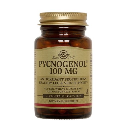 Solgar Pycnogenol 100mg, Αντιοξειδωτικό με Προανθοκυανιδίνες 30 φυτικές κάψουλες