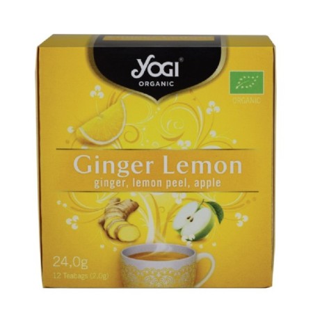 Yogi Tea Organic Tea Ginger Lemon 12 Φακελάκια - Τσάι Με Τζίντζερ, Λεμόνι & Μήλο