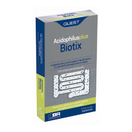 Quest Acidophilus Plus Biotix, Προβιοτικά για την Ομαλή Λειτουργία του Εντέρου 30 κάψουλες