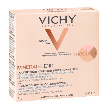 Vichy Mineral Blend Medium, Τρίχρωμη Πούδρα για Φυσική Λάμψη 9g