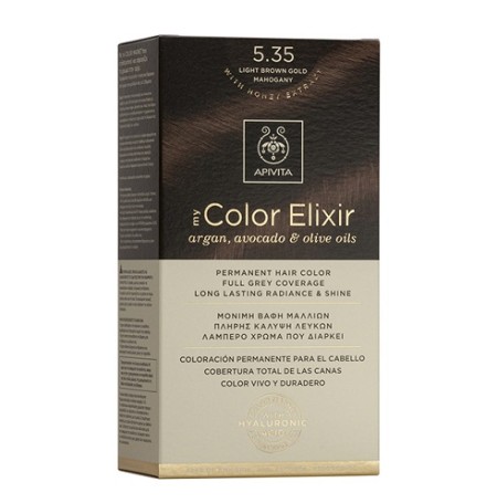 Apivita My Color Elixir 5.35, Βαφή Μαλλιών Καστανό Ανοιχτό Μελί Μαονί 1τμχ