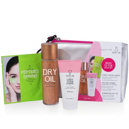 Youth Lab Head To Toe Value Set Candy Scrub Mask & Peptides Spirng H.Gel Eye Patches & Shimmering Dry Oil