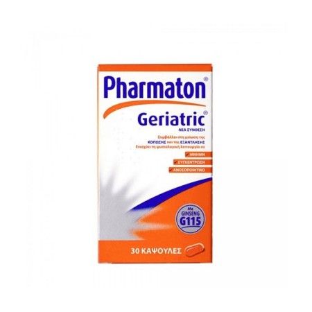Pharmaton Geriatric, Συμπλήρωμα Διατροφής με Βιταμίνες/Μέταλλα/Ιχνοστοιχεία/Ginseng 30 κάψουλες