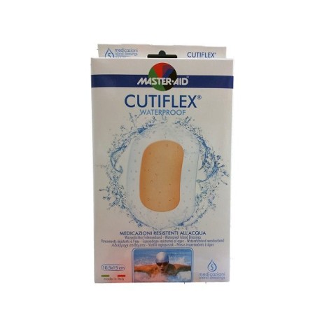 Master-Aid Cutiflex Waterproof, Αδιάβροχες Αυτοκόλλητες Γάζες 10.5 x 15 cm 5τμχ