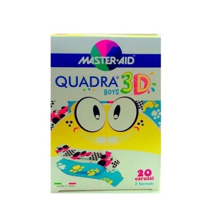 Master-Aid Quadra 3D Boys, Αυτοκόλλητα Παιδικά Επιθέματα για Αγόρια 20τμχ