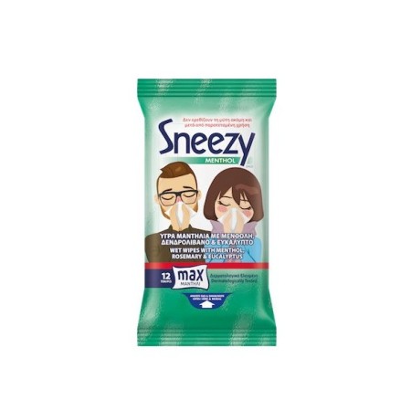 Sneezy Wet Wipes With Menthol 4 x 12τμχ