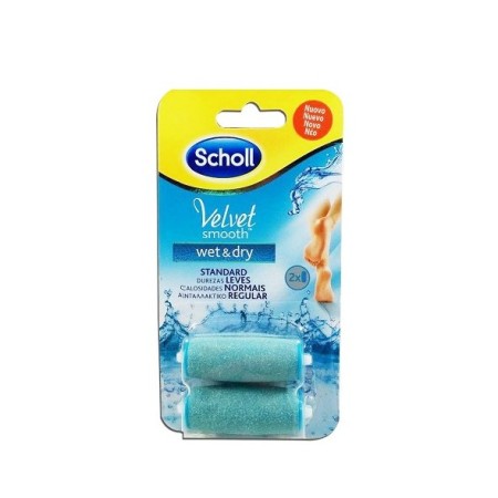 Scholl Velvet Smooth Wet & Dry Regular, Ανταλλακτικές Κεφαλές Επαναφορτιζόμενης Ηλεκτρικής Λίμας Ποδιών 2τμχ