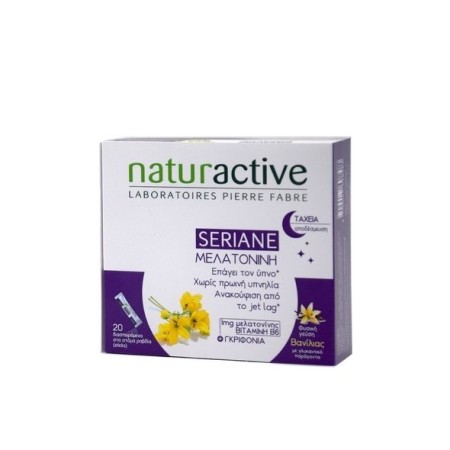 Naturactive Seriane Μελατονίνη για Αντιμετώπιση της Αϋπνίας και Ανακούφιση από το jet Lag, 20 διασπειρόμενα sticks