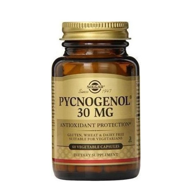 Solgar Pycnogenol 30mg, Αντιοξειδωτικό με Προανθοκυανιδίνες 60 φυτικές κάψουλες