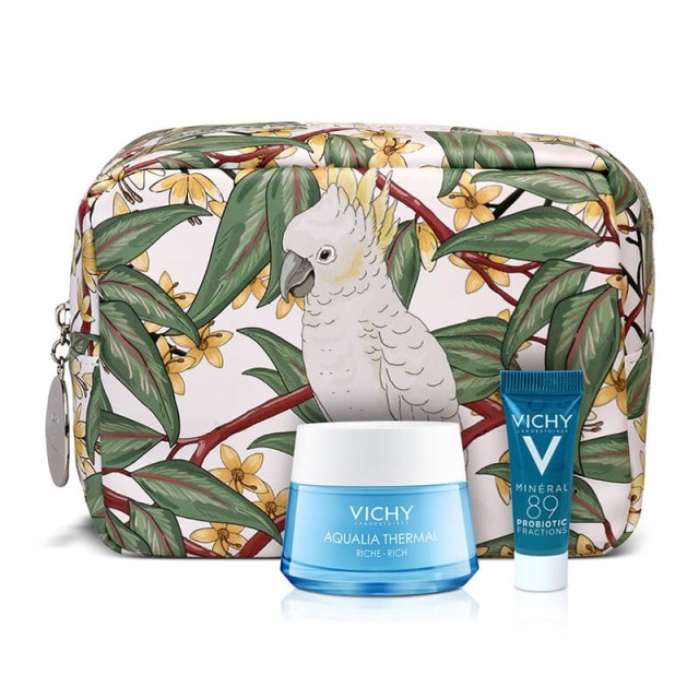 Vichy Aqualia Thermal Rehydrating Cream Rich 50ml & ΔΩΡΟ Mineral 89 Probiotic Fractions 5ml & ΔΩΡΟ Νεσεσέρ SPRING POUCH