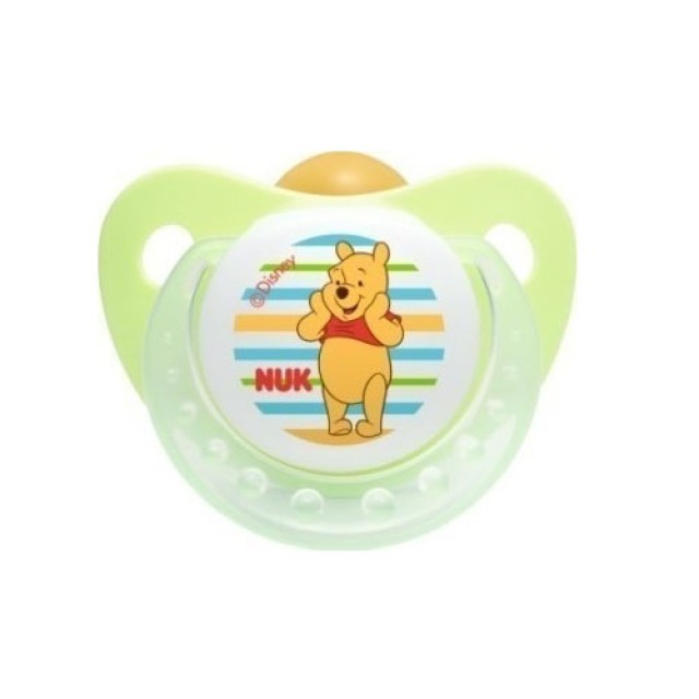 Nuk Disney Baby Winnie the Pooh, Πιπίλα Καουτσούκ 0-6 μηνών Πράσινο 1τμχ