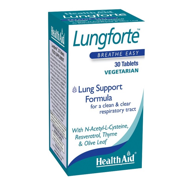 Health Aid Lungforte, Συμπλήρωμα Διατροφής για την Καλή Υγεία του Άνω Αναπνευστικού & του Ανοσοποιητικού Συστήματος 30 tabs
