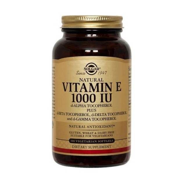 Solgar Vitamin E Natural 1000iu, Βιταμίνη Ε Φυσικής Πηγής 100 μαλακές κάψουλες
