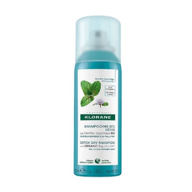 Klorane Dry Shampoo Σαμπουάν με Υδάτινη Μέντα για Κάθε Τύπο Μαλλιών 50ml.